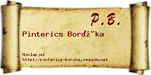 Pinterics Boróka névjegykártya